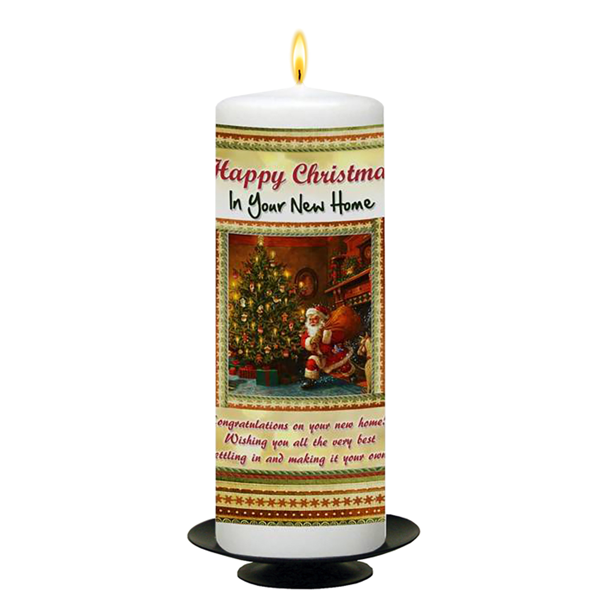 Personalised Christmas Candle Gift - Santa Lying Presents